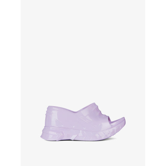 Women Marshmallow Slider Wedge Sandals - Lilac