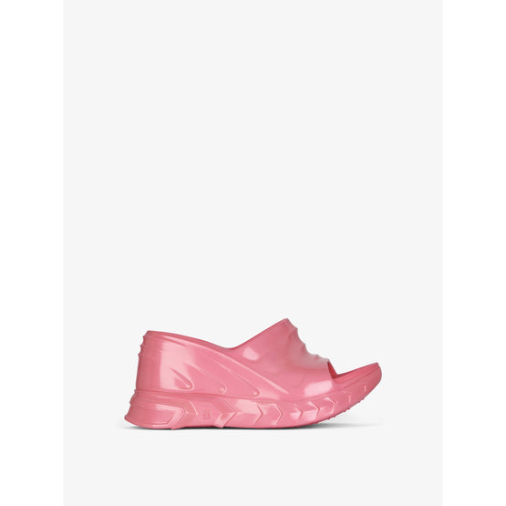 Women Marshmallow Slider Wedge Sandals - Coral