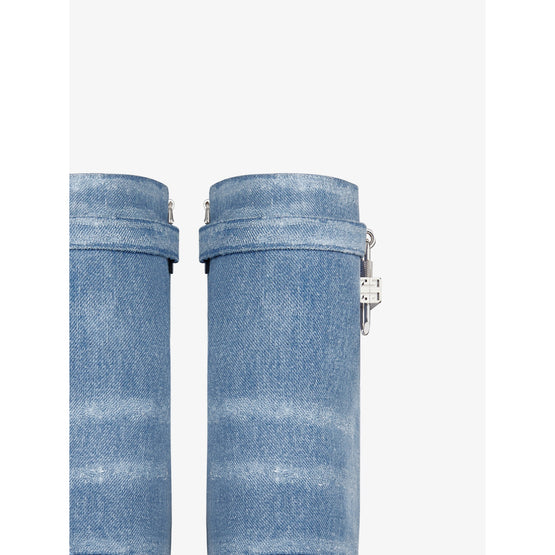 Women Shark Lock Ankle Boots Biker85mm - Medium Blue