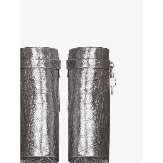 Women Shark Lock Ankle Boots Biker85mm - Silvery Grey