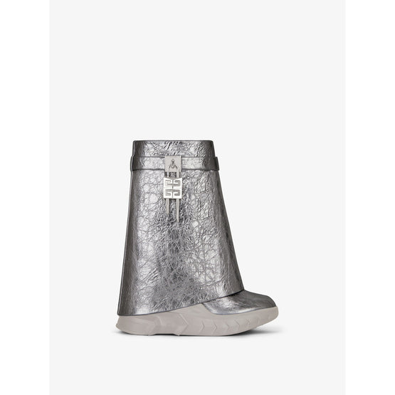 Women Shark Lock Ankle Boots Biker85mm - Silvery Grey