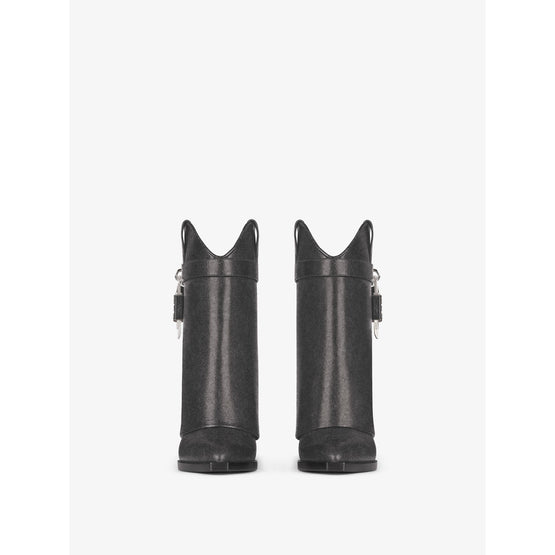 Women Shark Lock Cowboy Ankle Boots 60mm - Black