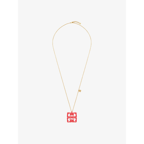 Women 4G Liquid Golden Color Pendant Necklace - Coral