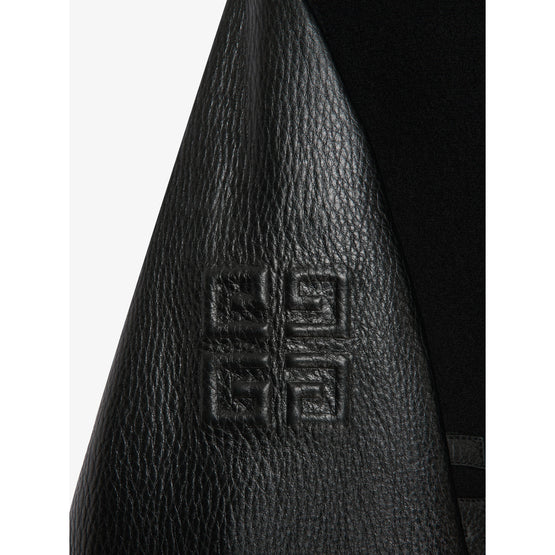 Men Hood Varsity Wool & Grained Leather - Black