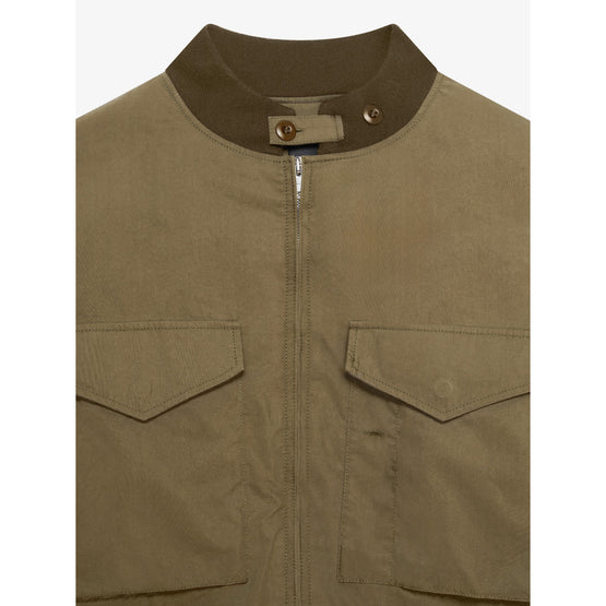 Men Cropped Military Bomber - Olive Green