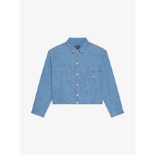 Men Pleated And Snapped Denim Jacket - Light Blue