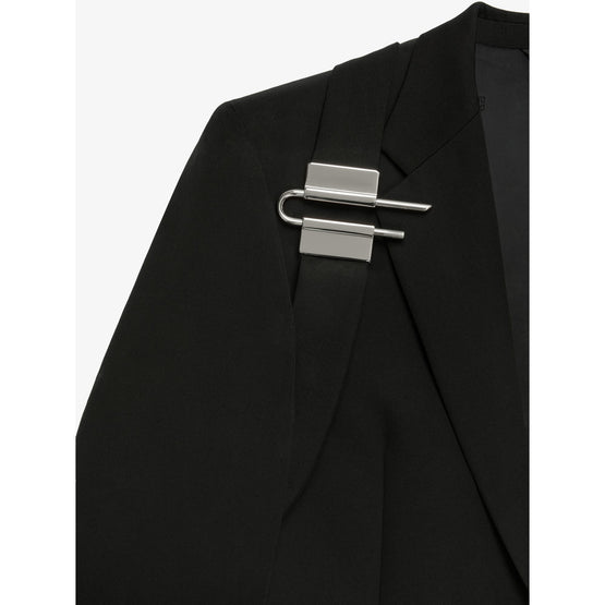 Men U Lock Harness Slim Fit Jacket - Black