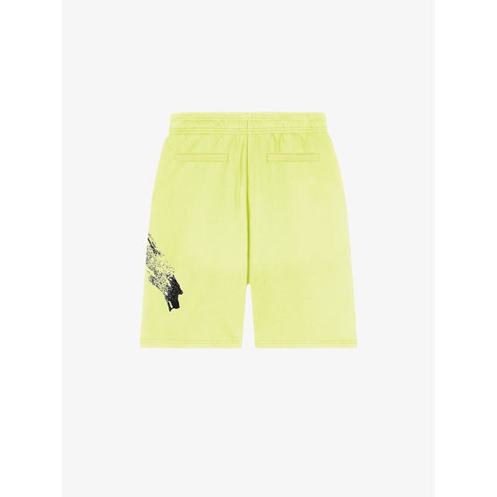 Men Bat Lol Print Shorts - Acid Yellow
