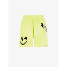 Men Bat Lol Print Shorts - Acid Yellow