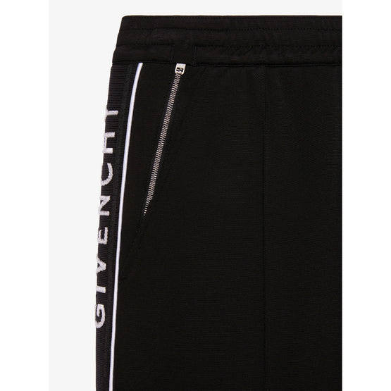 Men Slim Fit Trackpants Givenchy Side Bands - Black