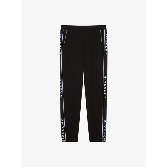 Men Slim Fit Trackpants Givenchy Side Bands - Black
