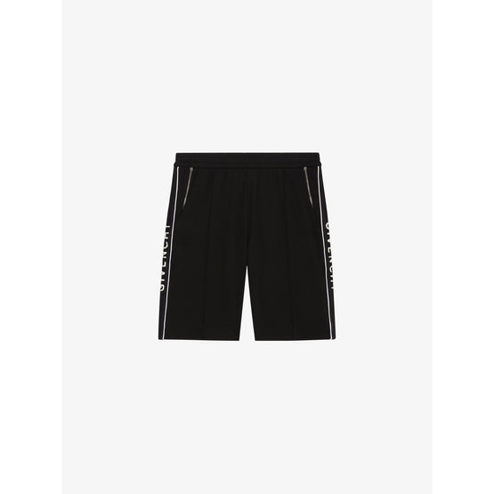 Men Classic Fit Shorts Givenchy Side Bands - Black