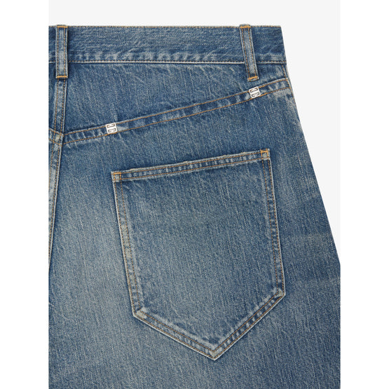 Men Round Regular Fit 5 Pockets Denim - Medium Blue