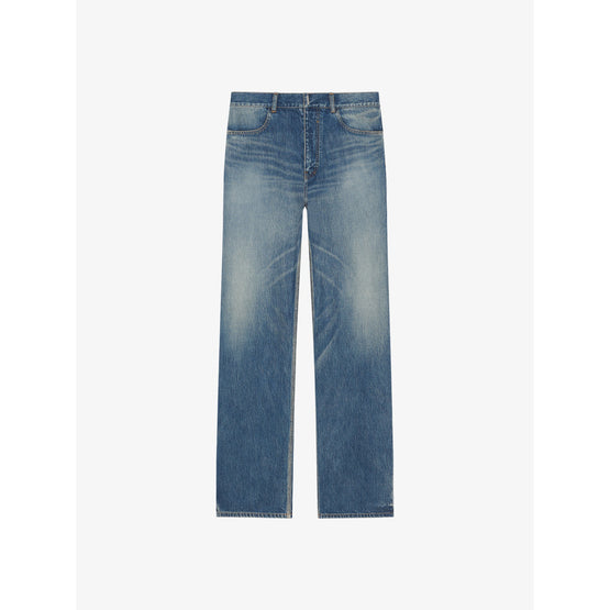 Men Round Regular Fit 5 Pockets Denim - Medium Blue