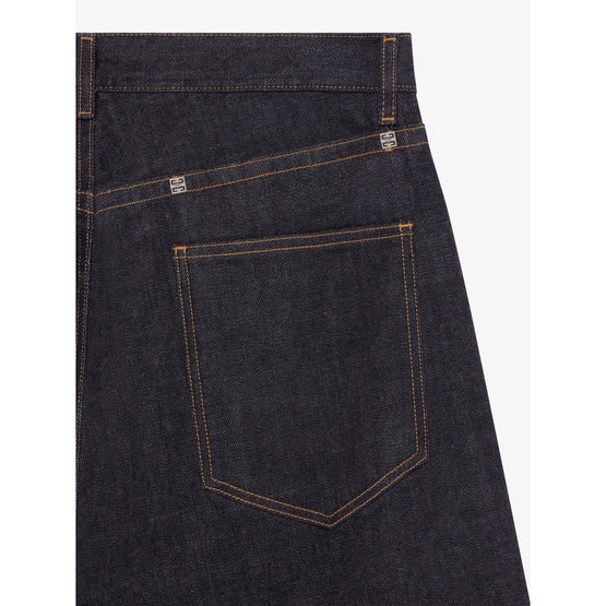 Men Round Regular Fit 5 Pockets Denim - Indigo Blue