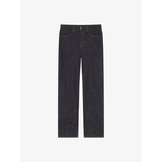 Men Round Regular Fit 5 Pockets Denim - Indigo Blue