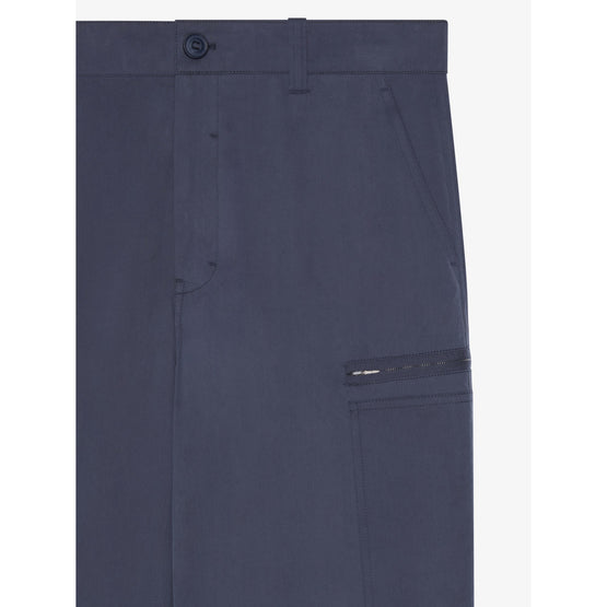 Men Side Pocket Cargo Pants - Medium Blue