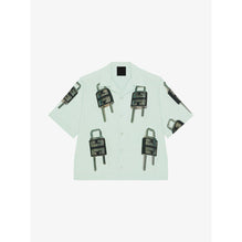 Men Ss Boxy Fit Shirt W/ Hawaiian Collar - Green/Black