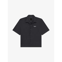 Men Ss Boxy Fit Shirt W/ Hawaiian Collar - Black