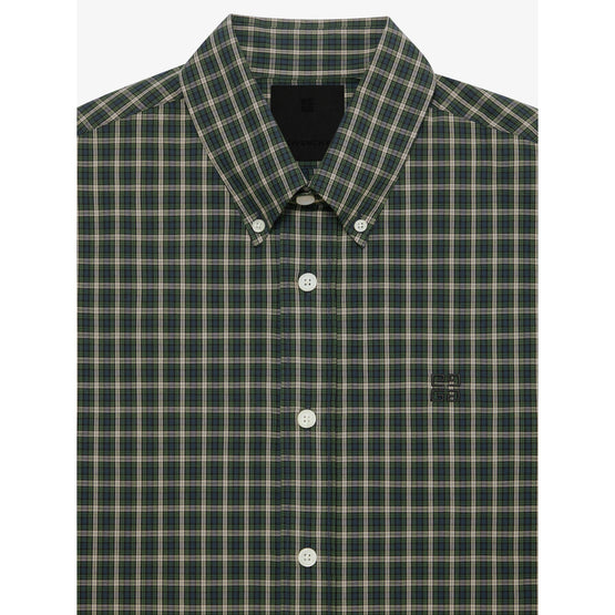 Men Custom Fit Shirt With 4G Embroidery - Multicolored