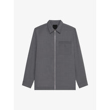 Men Zip Front Shirt - Medium Grey