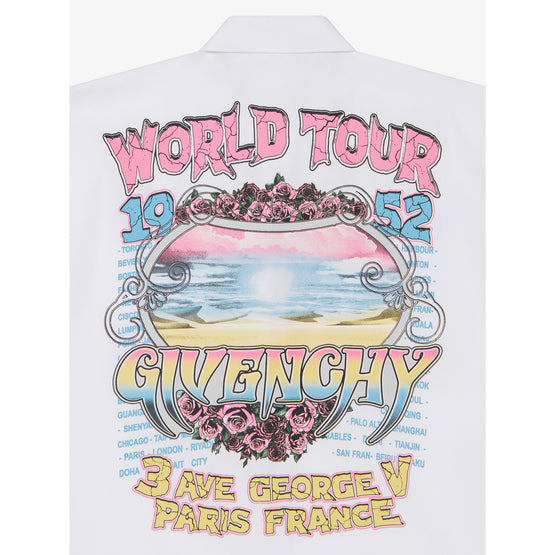 Men Summer Tour Givenchy Printed Shirt - White