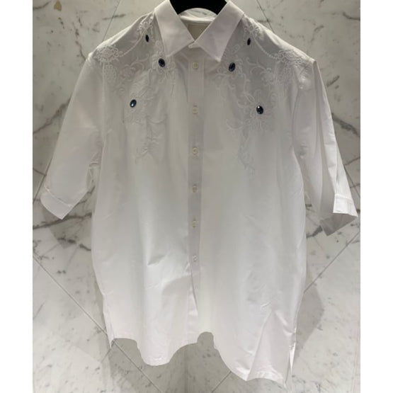 Men Embroidered Vendome Base Short Sleeve - White