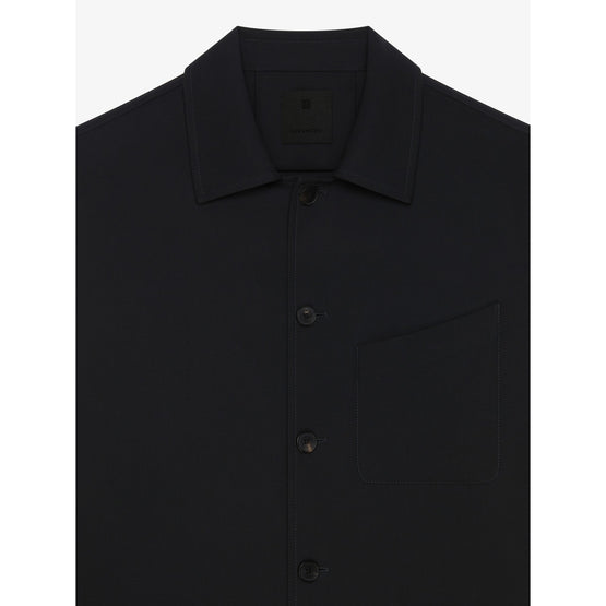 Men Double Face Overshirt - Black