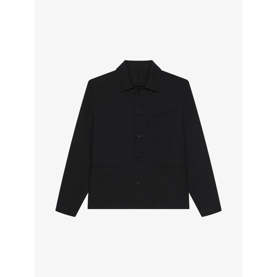 Men Double Face Overshirt - Black