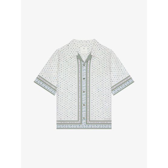 Men New Bowling Shirt - Cream/Green