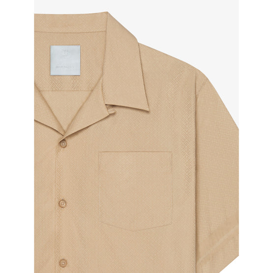 Men New Bowling Shirt With Pocket - Beige