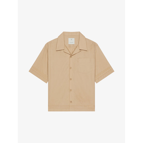 Men New Bowling Shirt With Pocket - Beige