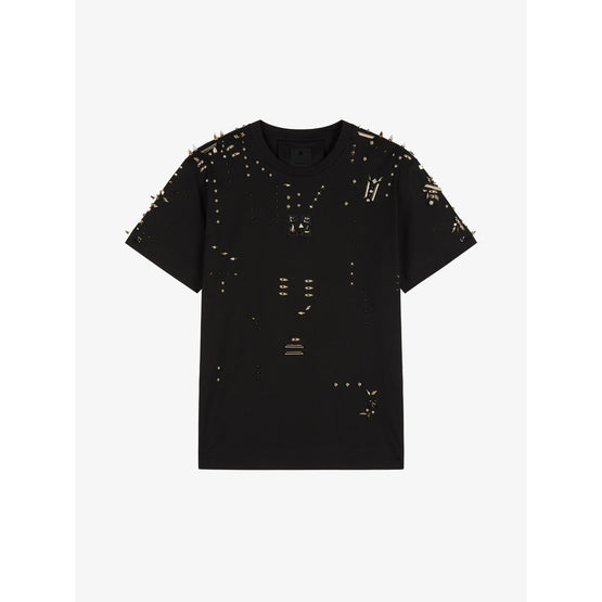 Men Embroidered Studs Classic Tshirt - Black