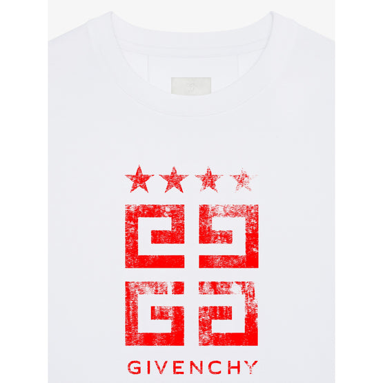 Men Slim Fit T-Shirt - White/Red