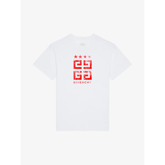 Men Slim Fit T-Shirt - White/Red