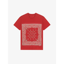 Men Red Crystal Bandanas Oversize Tshirt - Vermillon