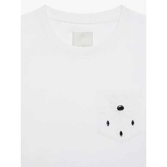 Men Casual Short Sleeve Front Pocket Base - White