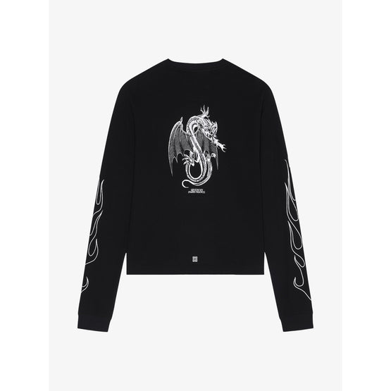 Men Boxy Fit Long Sleeves T-Shirt - Black