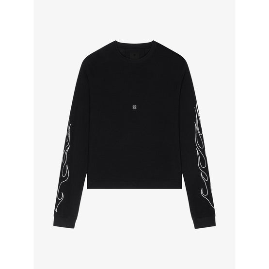 Men Boxy Fit Long Sleeves T-Shirt - Black