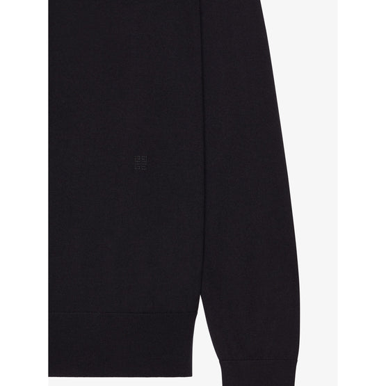 Men 4G Embroidered Turtle Neck - Black