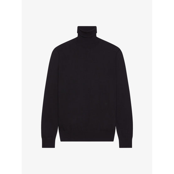Men 4G Embroidered Turtle Neck - Black