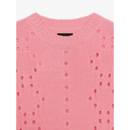 Men Oversize Crew Neck Sweater - Flamingo