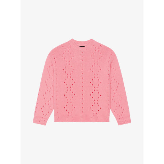 Men Oversize Crew Neck Sweater - Flamingo