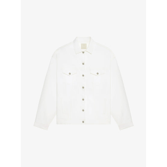 Women Oversize Denim Jacket - White