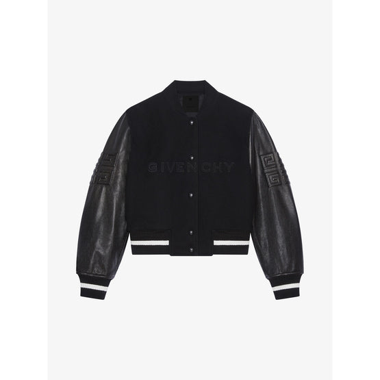 Women Regular Fit Varsity Jacket - Black/White