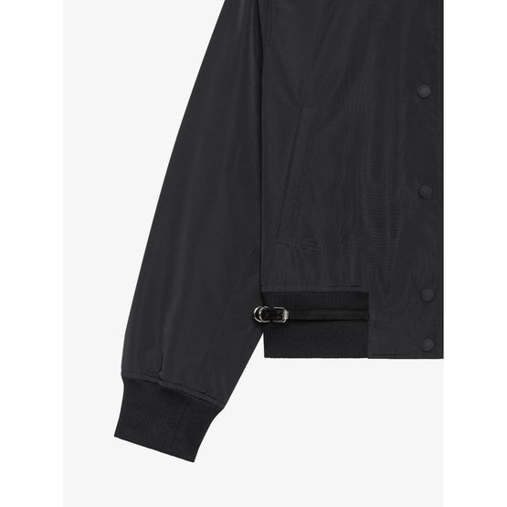 Women Long Sleeve Blouson W/ Attached Belt - Black