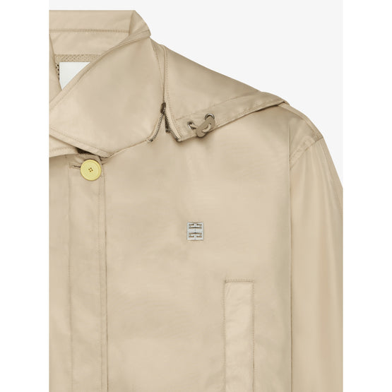 Women Cropped Windbreaker - Eggshell