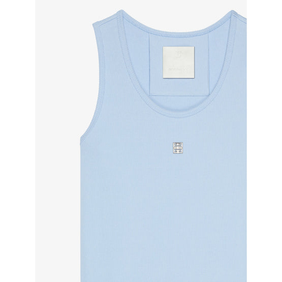 Women Tank Top Mini Dress - Sky Blue