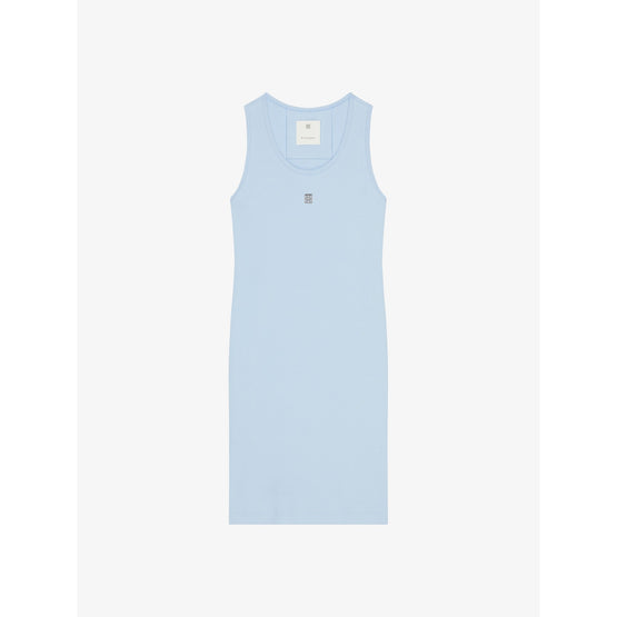 Women Tank Top Mini Dress - Sky Blue