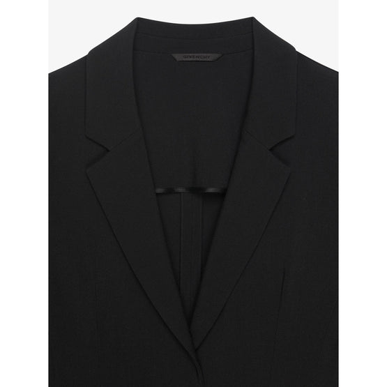 Women Single Breast Bellsleeves Jacket - Black